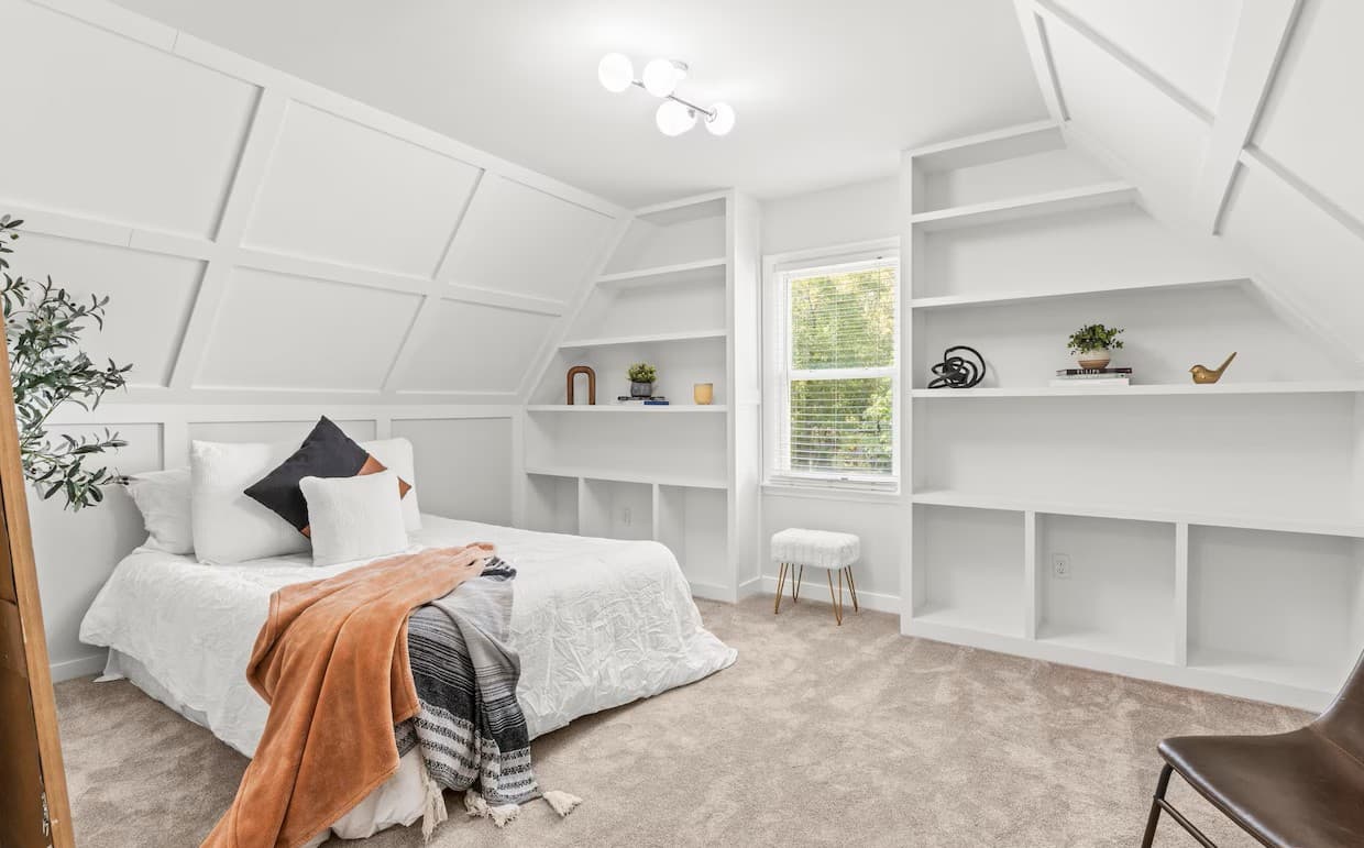 Built-in bookshelves and custom wainscoting in Madison Alabama