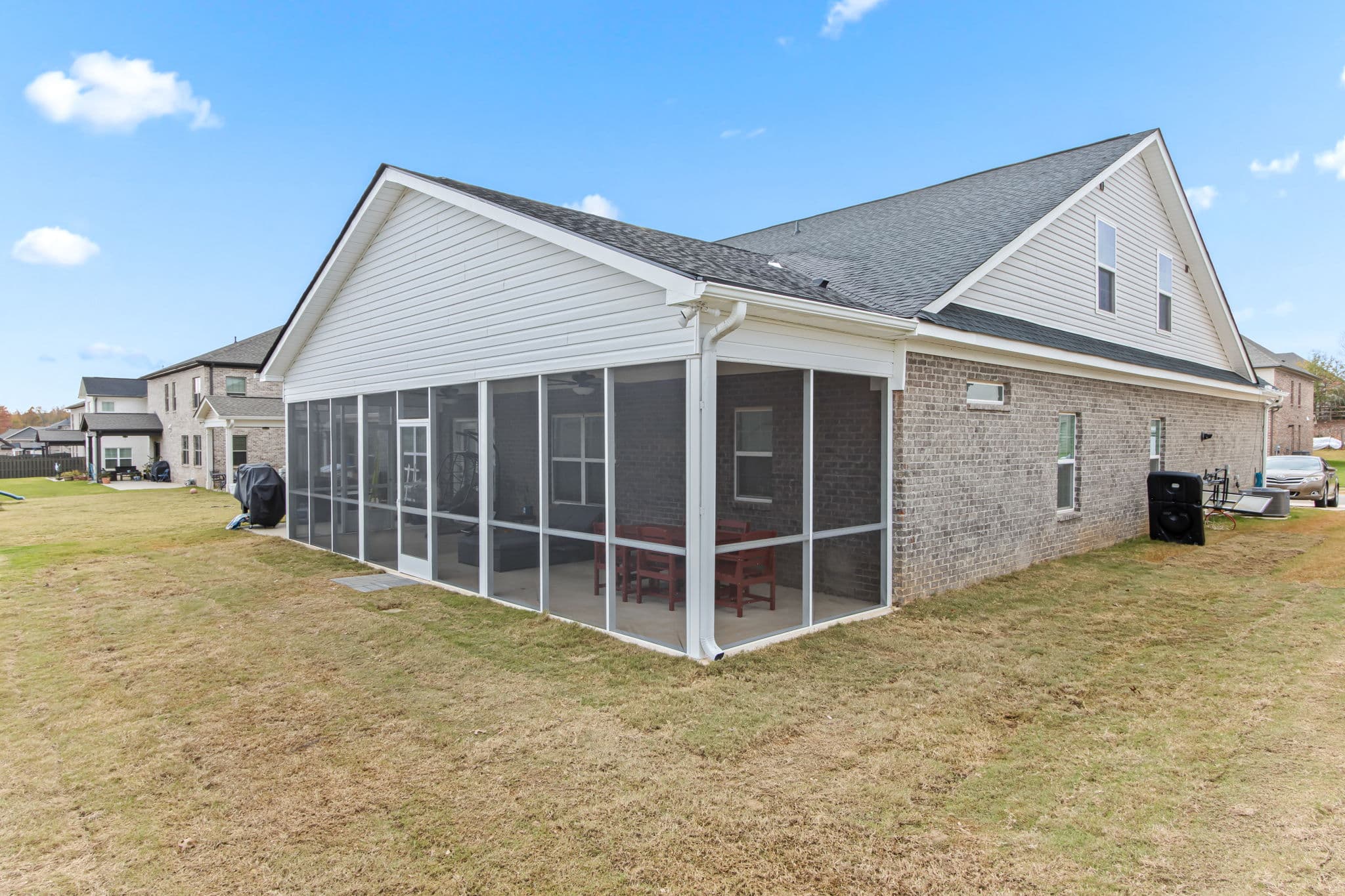 Screened porch addition framing in Burgreen Farm Madison Alabama